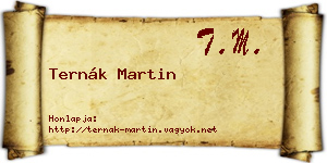 Ternák Martin névjegykártya